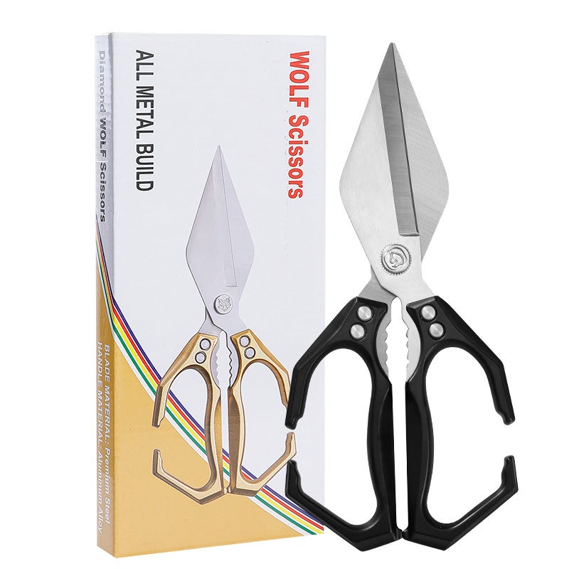 Powerful Chicken Bone Scissors, Diamond Scissors, Kitchen Multi-Functional Aluminum Alloy Handle, Household Scissors, Kitchen Bone Scissors - Image 1
